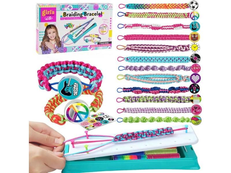 Girls DIY Friendship Bracelet Making Kit For Party And Travel Carousel 1