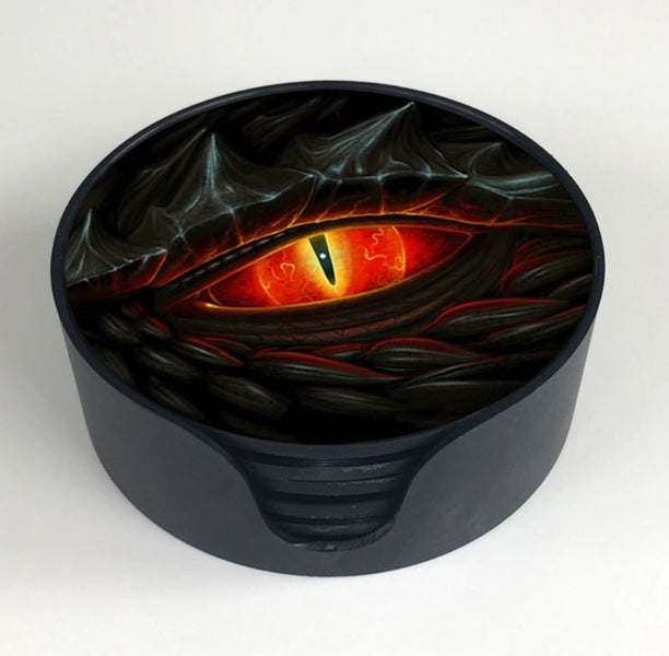 COASTERS GLASS- DESIGN- DRAGON EYE- GIFTS UNDER $20 Carousel 1