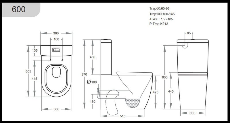 Compact Back to Wall Rimless Ceramic Toilet Set Carousel 4