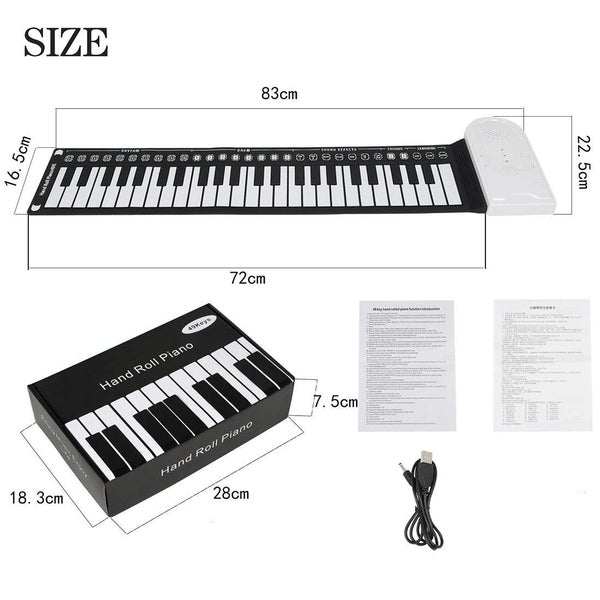 DESAFIONA 49 Key Roll Up Keyboard Piano Foldable Portable Electronic Hand Rol... Carousel 7