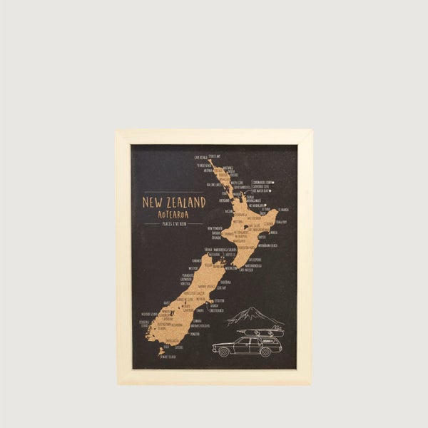 Moana Road - New Zealand Cork Map (A4) Carousel 1