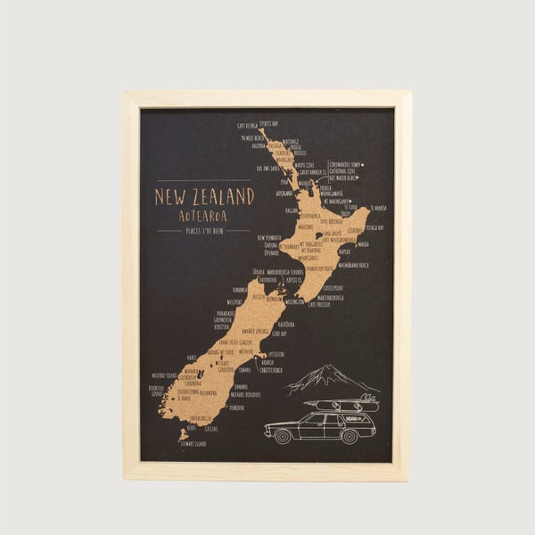 Moana Road - New Zealand Cork Map (A3) Carousel 1