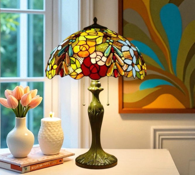 New Tiffany Table Lamp (Large 40cm Shade) Carousel 1