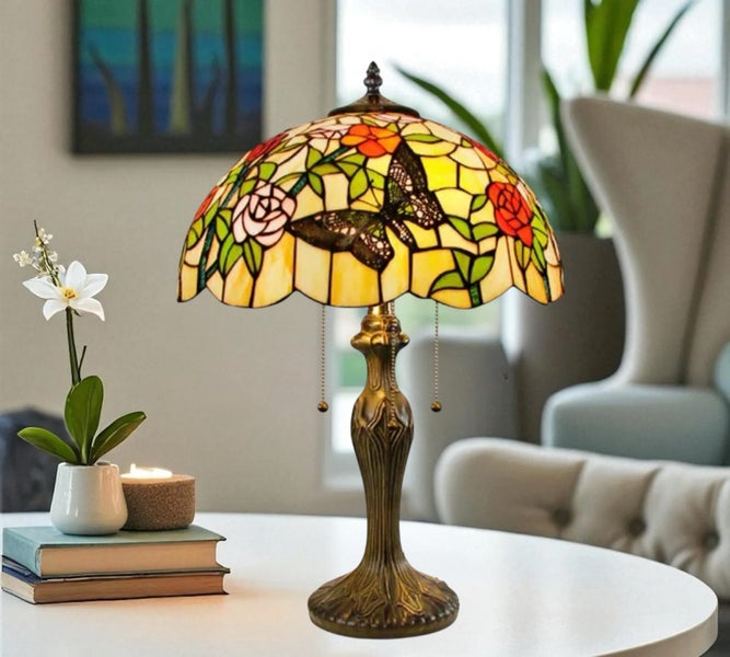 Tiffany Table Lamp (with 16" large 40cm lamp shade) Carousel 1