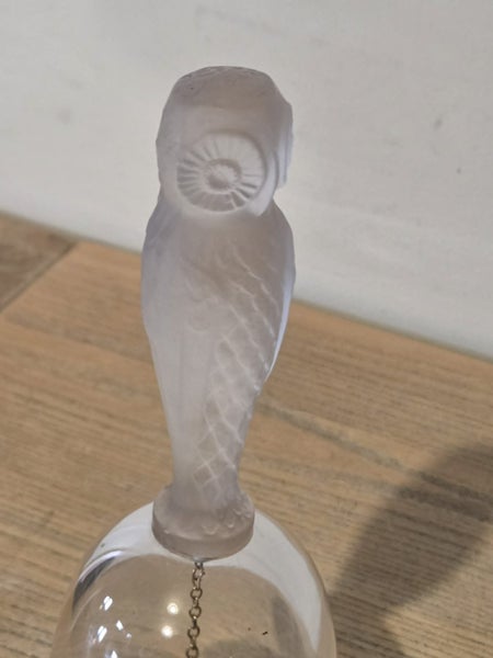 Vintage " Bayel Crystallin" (France) Frosted Owl Crystal Glass Bell Carousel 2