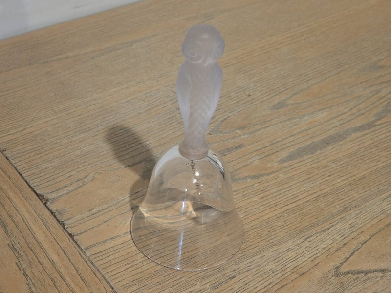 Vintage " Bayel Crystallin" (France) Frosted Owl Crystal Glass Bell Carousel 9