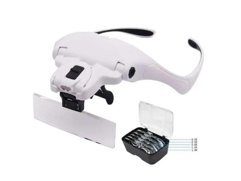 Head Mounted Magnifier LED 1x-3.5x Lenses For Jewelry Repair Carousel 1