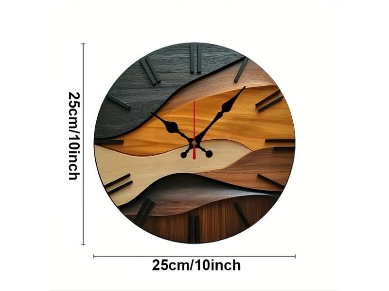 Nordic Style Wooden Round Silent Wall Clock For Home Decor Carousel 2