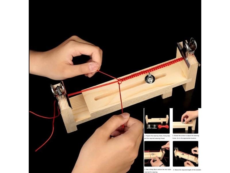 DIY Bracelet Kit With Solid Wood Frame For Rope Weaving Carousel 1