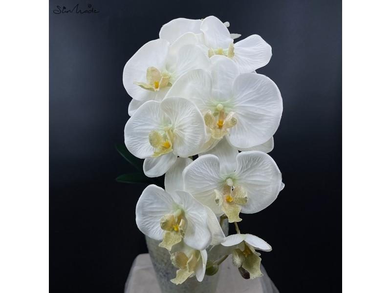 10 Heads Big Artificial Butterfly Orchid Bouquet For Home Wedding Carousel 1