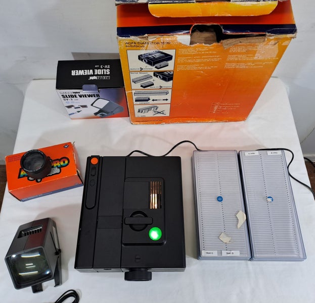 Afga Diamator 1500 Autofocus Slide Projector and Accessories Carousel 2