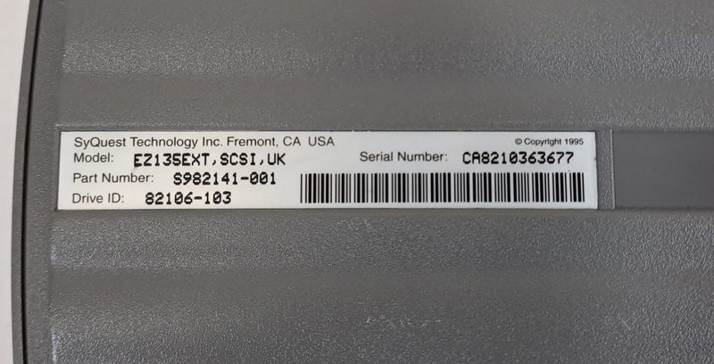 SyQuest EZDrive EZ135EXT SCSI Drive Carousel 3
