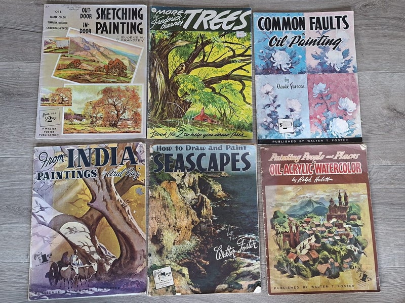 6 x WALTER FOSTER PVintage Art Books