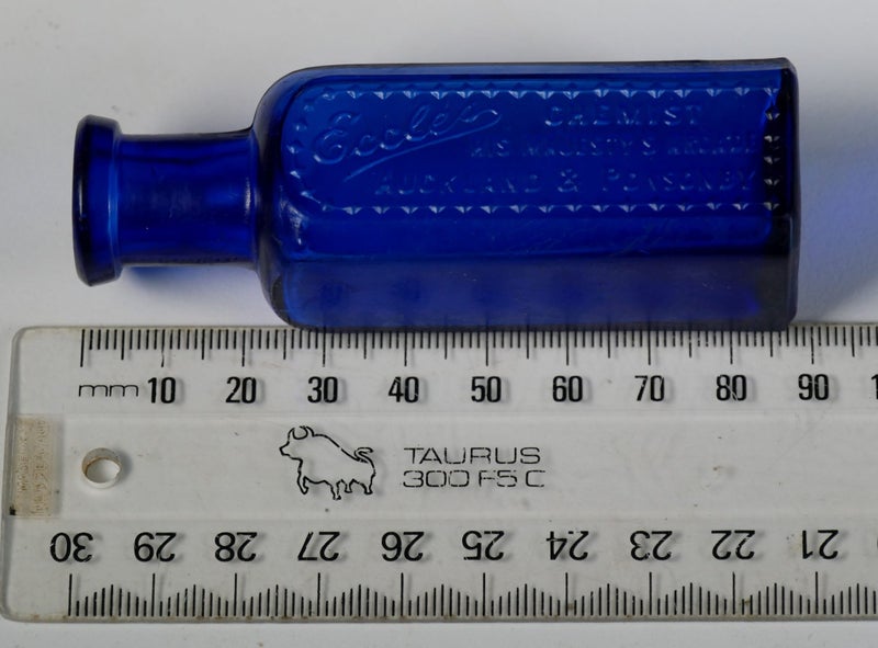Rare & Sought After Cobalt Blue Eccles Auckland Chemist Bottle Carousel 5