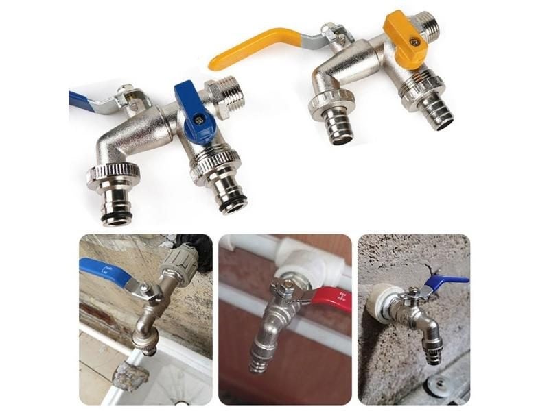 Alloy Thread Double Head Water Faucet For Garden Irrigation Carousel 2