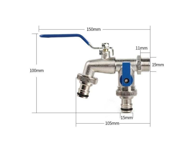 Alloy Thread Double Head Water Faucet For Garden Irrigation Carousel 1