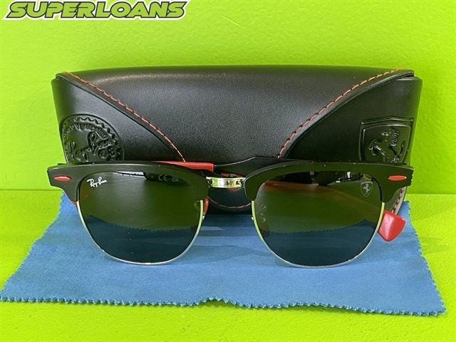 ** FERRARI RAYBANS SUNGLASSES + CASE ** Carousel 1