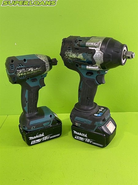 ** MAKITA IMPACT DRIVER + IMPACT WRENCH + 2 X 5.0AH BATTERIES ** Carousel 2