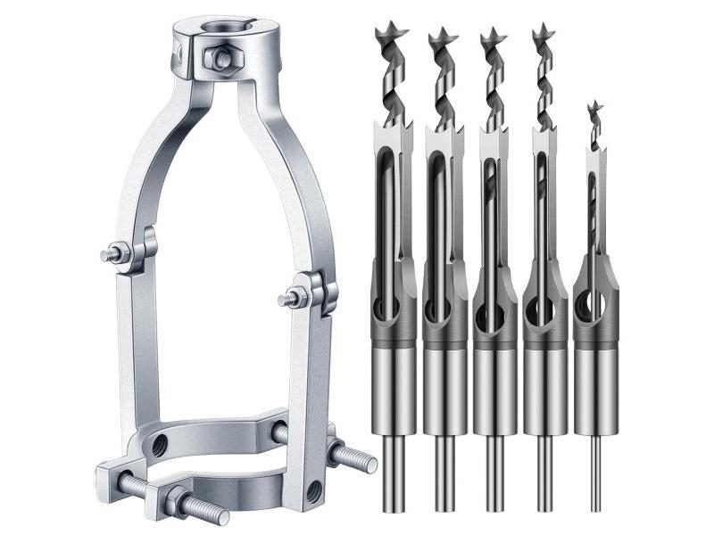 6PCS Square Hole Woodworking Drill Bit Set 6.4-16mm Adapter Carousel 1