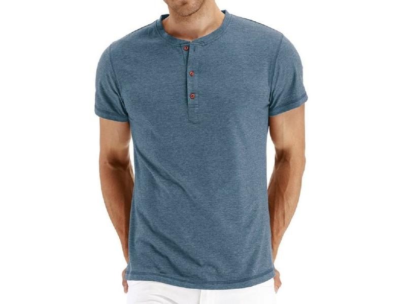 Cotton Slim Fit Henry Neck T-shirt For Men Carousel 2
