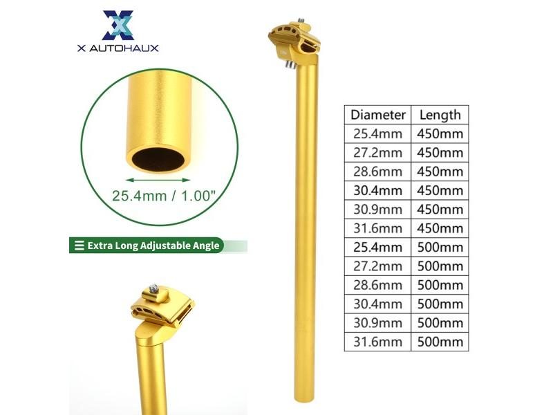 Universal Extra Long Adjustable Bike Seat Post 25.4x450mm 1 Set Carousel 2