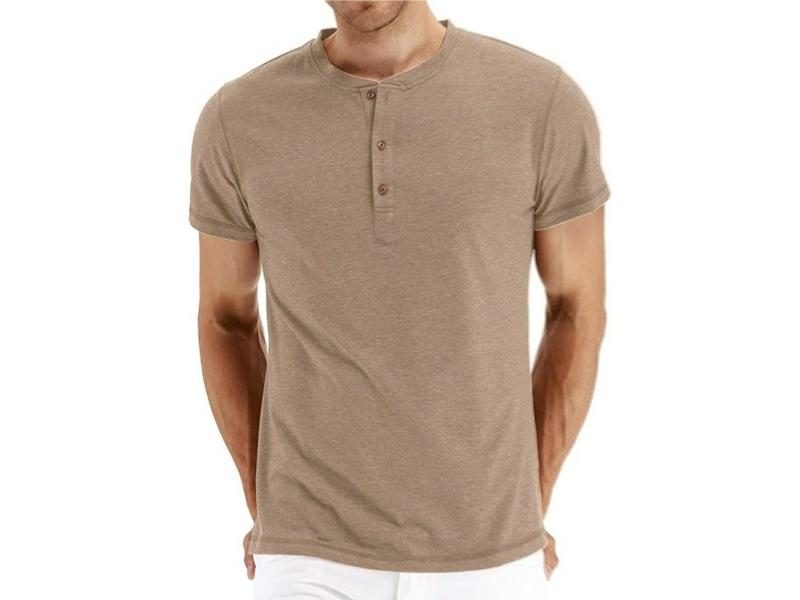 Cotton Slim Fit Henry Neck T-shirt For Men Carousel 1