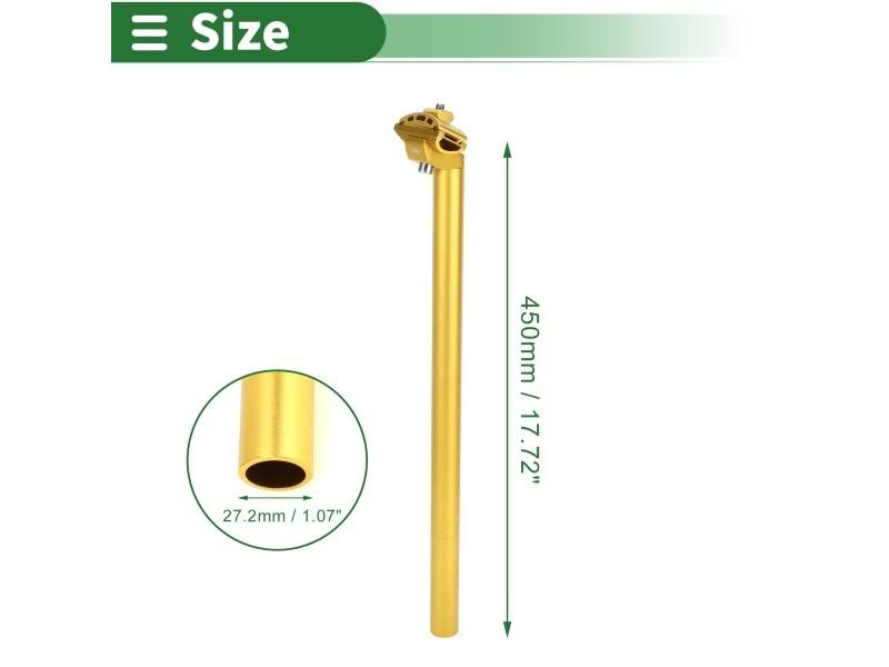 Universal Extra Long Adjustable Bike Seat Post 25.4x450mm 1 Set Carousel 1