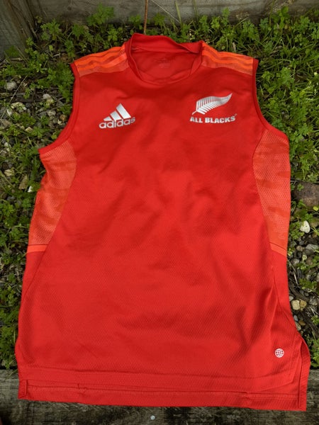All Blacks Orange Rugby Union Training Jersey Singlet Size Small Carousel 1