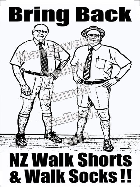 "Bring Back NZ Walkshorts & Socks" Large 12" x 18" Framed Print Carousel 6