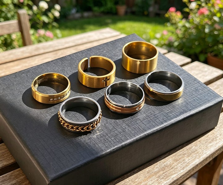 18K Gold Plated Rings - Mix & Match Statement Band, Bold Statement Style Looks Carousel 1