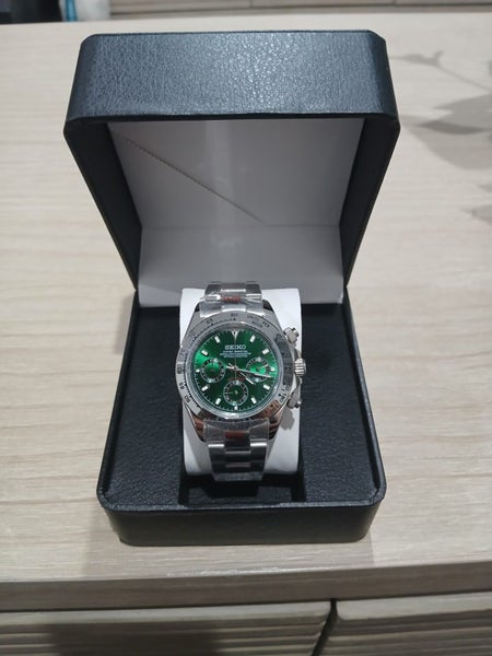 Custom VK63 Chronograph Green Dial Silver Bezel 41mm Watch – $1 Reserve Carousel 1