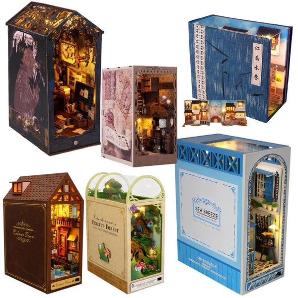 DIY Book Nook Miniatures House Kit Building Toys Carousel 2