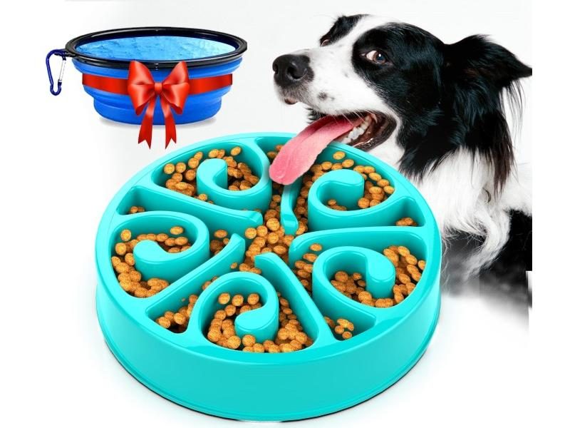 Slow Feeder Bowl For Dogs Anti-Gulping Non Slip Eco Friendly Carousel 2