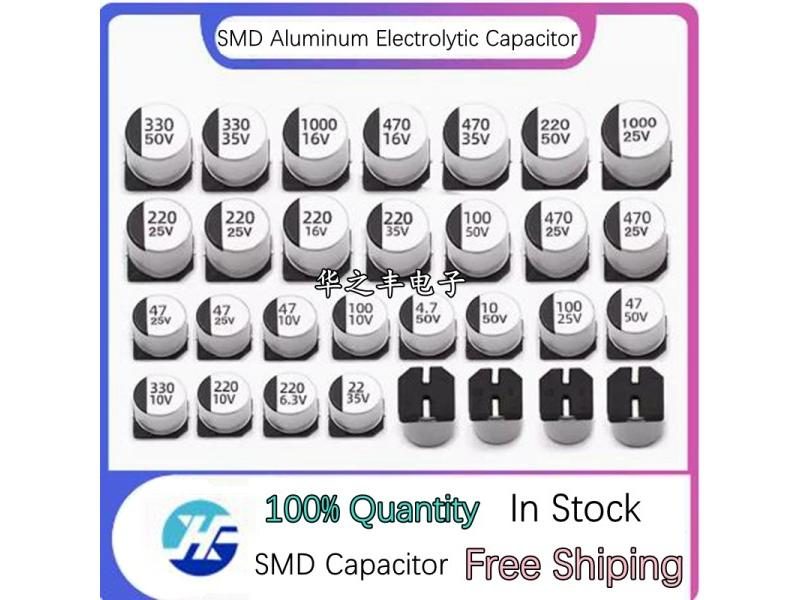 10PCS SMD Aluminum Capacitor 6.3V - 1000UF Carousel 1