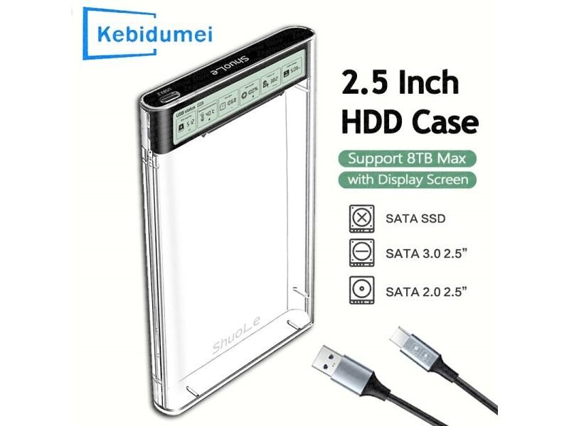 2.5 Inch HDD SSD Enclosure With Display Screen For Laptop PC Carousel 2