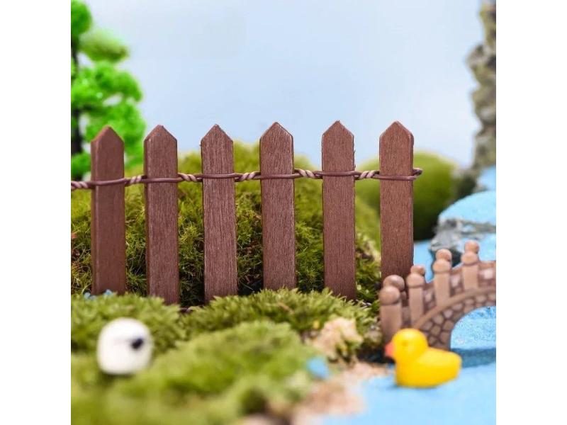 Mini Wooden Fence For DIY Fairy Garden Terrarium Decoration Carousel 1