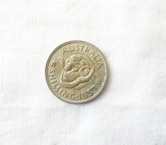 1957 Australian One Shilling Fractional Silver .500 Silver (Selling a Collection Carousel 1