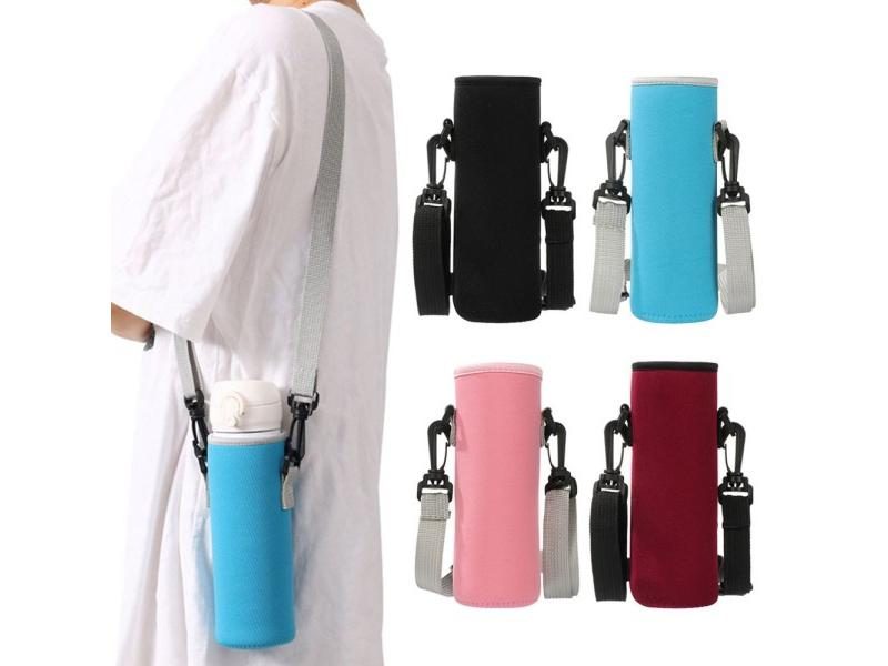 Neoprene Water Bottle Holder Pouch With Shoulder Strap Carousel 2