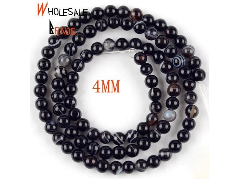 Natural Black Agate Beads For Jewelry Making 4 - 12mm Carousel 2