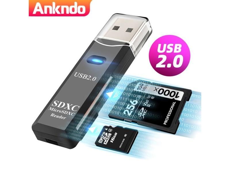 2 In 1 TF SD Card Reader USB 2.0 Cardreader Micro Sd Card To Usb Adaper Smart Carousel 2