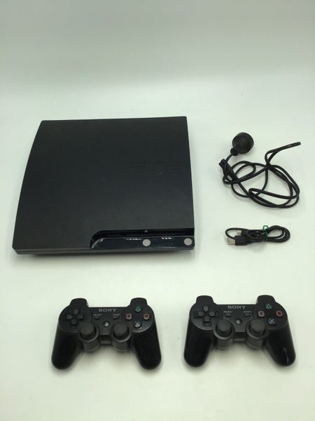 * 120GB Slim PS3 Console w/ 2 Dualshock Controllers & Cables! * Carousel 1