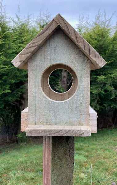 Wooden Hanging Bird House Feeder - Handmade Carousel 4