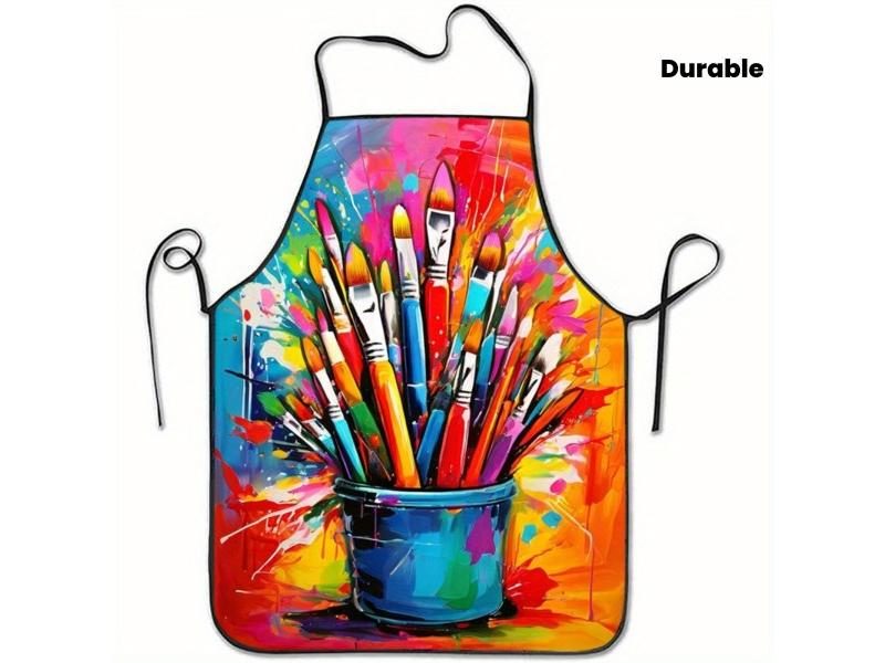 Multisize Apron With Paintbrush Design For Artists And Kitchen Carousel 2