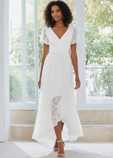 Patty lace high low wedding dress in ivory Carousel 2