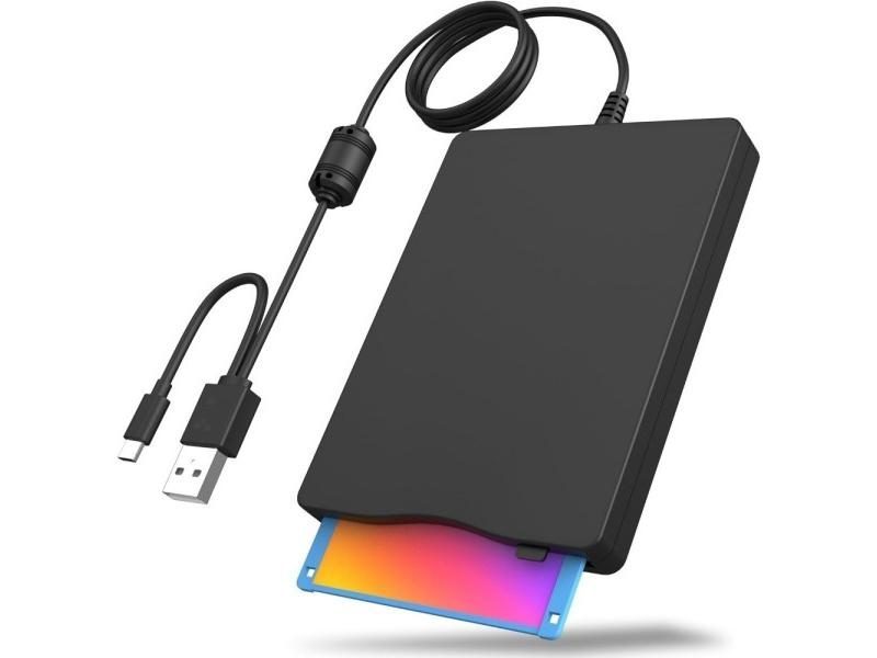 Floppy Disk Reader 3.5inch External USB Floppy Disk Drive 1.44 MB FDD Portable Carousel 1