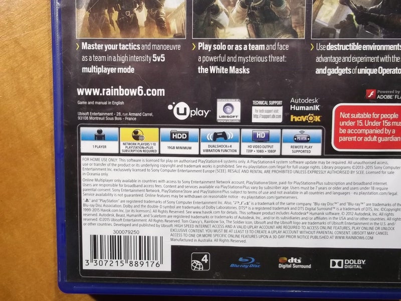 Tom Clancy's Rainbow Six Siege - PS4 Game - Excellent Condition Carousel 4
