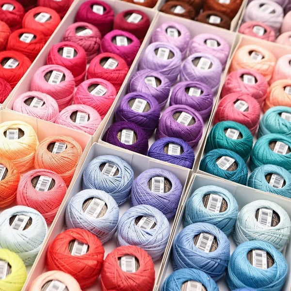 Amohilos Size 8 Mercerized Egyptian Cotton Pearl Thread 10 Assorted Colors Carousel 2