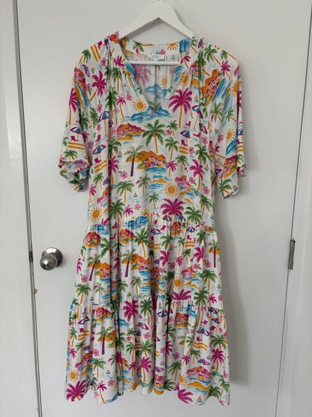 Zest (Farmers) tiered midi dress sz18 Carousel 1