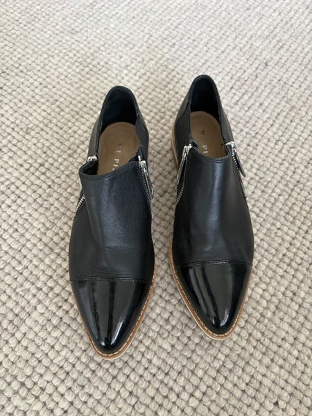 Mi Piaci leather zipper ankle shoes with patent cap sz 38 Carousel 2