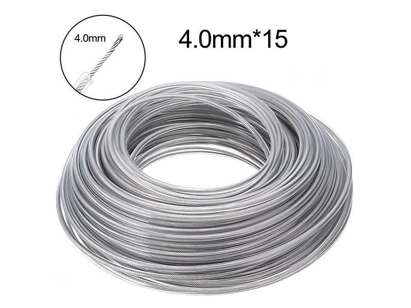 Durable 2.4 4mm*15m Steel Wire Grass Mower Trimmer Line Carousel 1